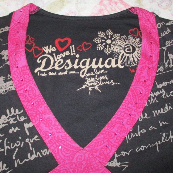 DESIGUAL Black & Red Multi-Pattern Long Sleeve Dress - Picture 8 of 8